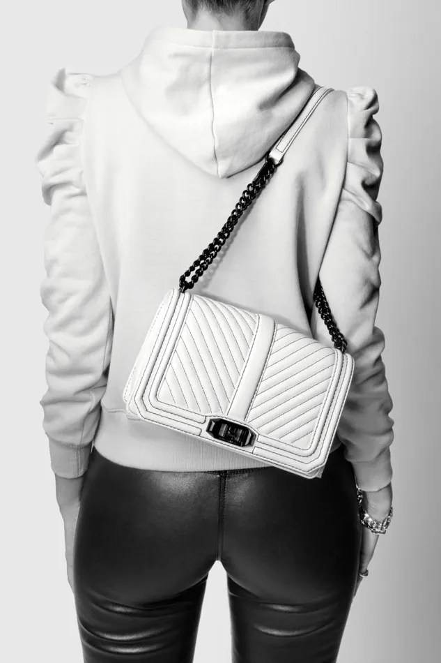 Rebecca Minkoff Crossbody Bags Chevron Quilted Love Crossbody Blackblack Shellac 8211 Handbags