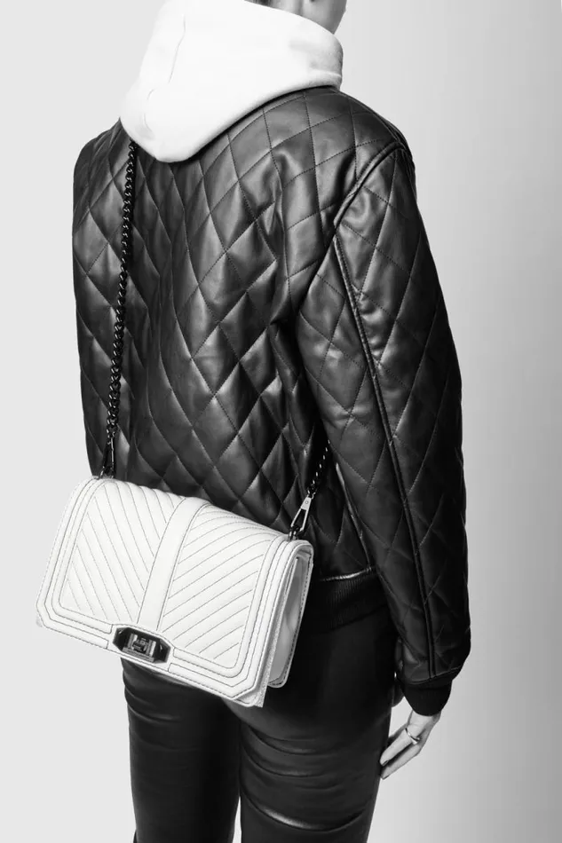 Rebecca Minkoff Crossbody Bags Chevron Quilted Love Crossbody Blackblack Shellac 8211 Handbags
