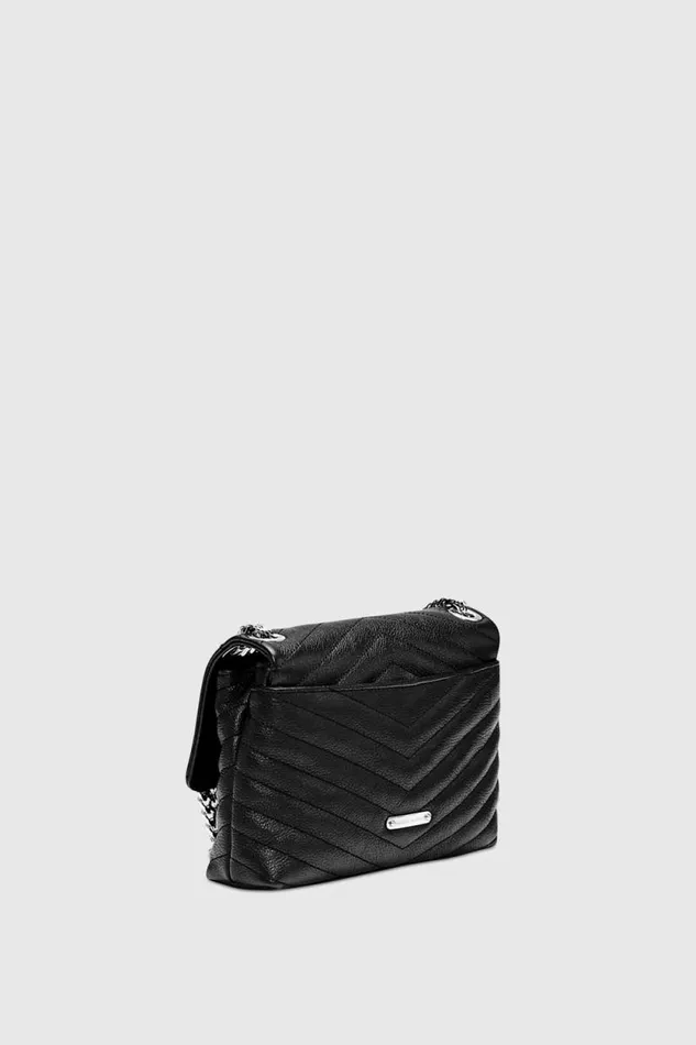 Rebecca Minkoff Crossbody Bags Edie Crossbody Blacksilver 8211 Handbags