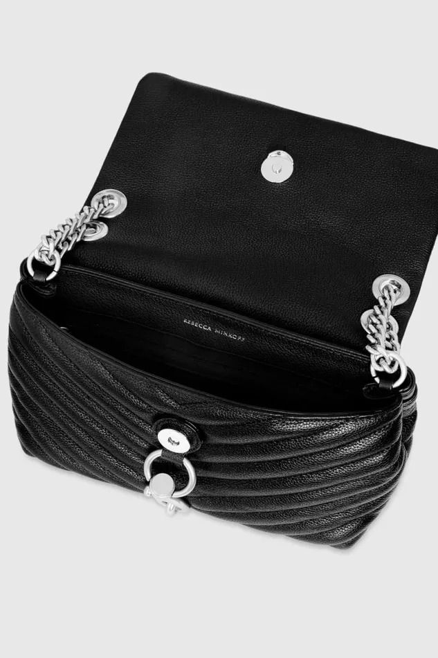 Rebecca Minkoff Crossbody Bags Edie Crossbody Blacksilver 8211 Handbags