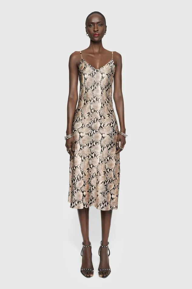 Rebecca Minkoff Dresses Verona Slip Dress Natural Python 8211 Clothing