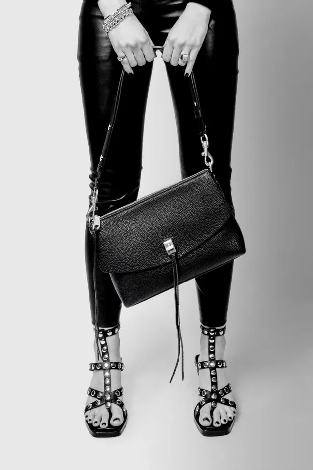 Rebecca Minkoff Shoulder Bags Darren Top Zip Shoulder Bag Blackblack Shellac 8211 Handbags