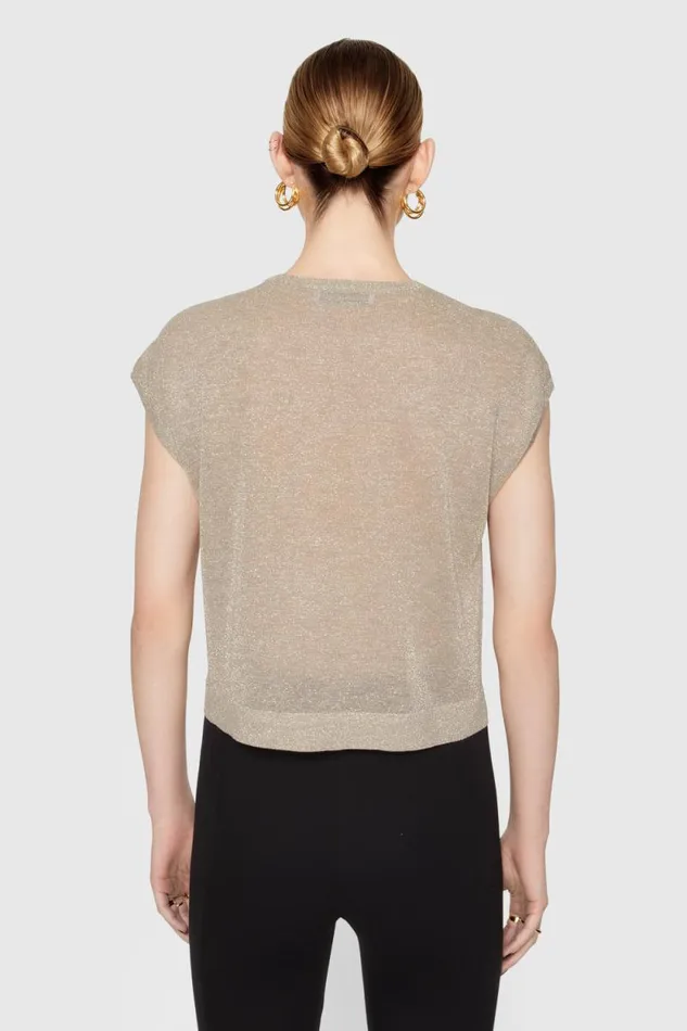 Rebecca Minkoff Tops Scarlett Lurex Top Lurex Gold 8211 Clothing