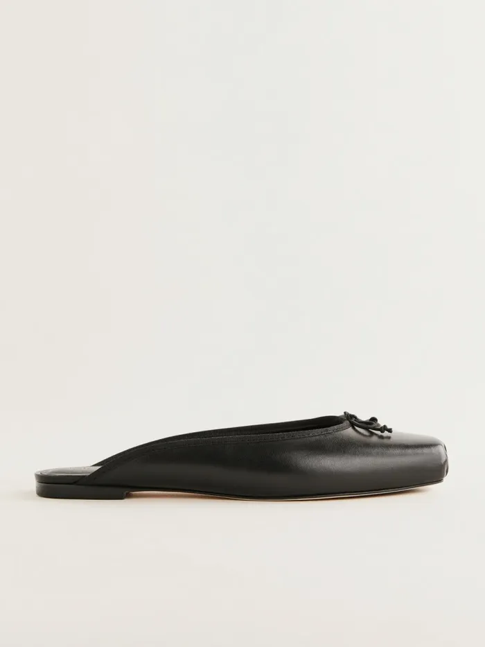 Reformation Ballet Flats Megan Flat Mule Black Leather 8211 Women Reformation Ballet Flats Megan Flat Mule Black Leather 8211 Women