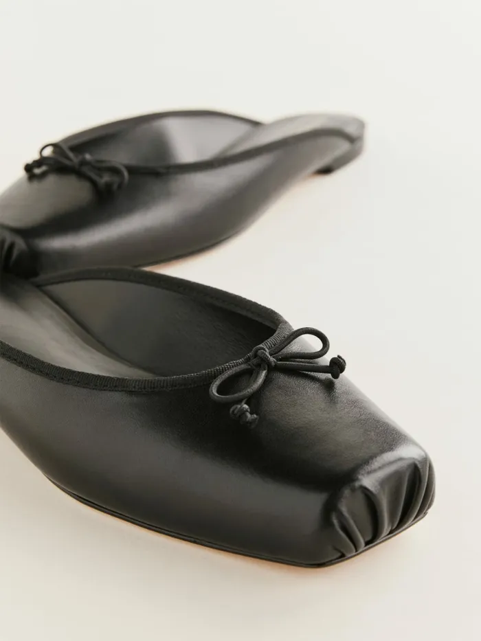 Reformation Ballet Flats Megan Flat Mule Black Leather 8211 Women Reformation Ballet Flats Megan Flat Mule Black Leather 8211 Women