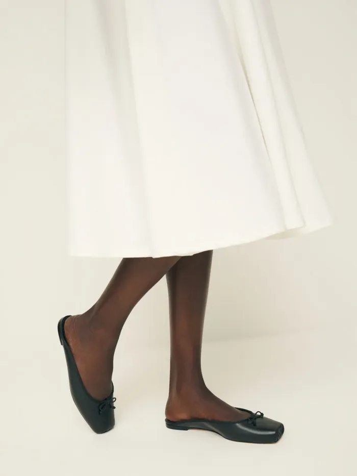 Reformation Ballet Flats Megan Flat Mule Black Leather 8211 Women Reformation Ballet Flats Megan Flat Mule Black Leather 8211 Women