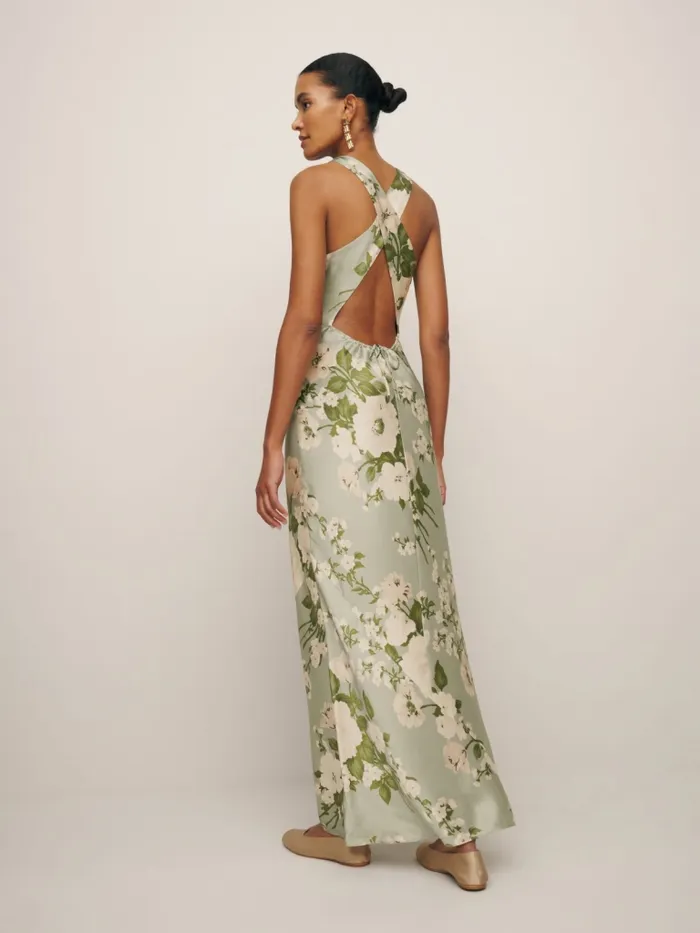 Reformation Dresses Anaiis Silk Dress Tarragon 8211 Women Reformation Dresses Anaiis Silk Dress Tarragon 8211 Women