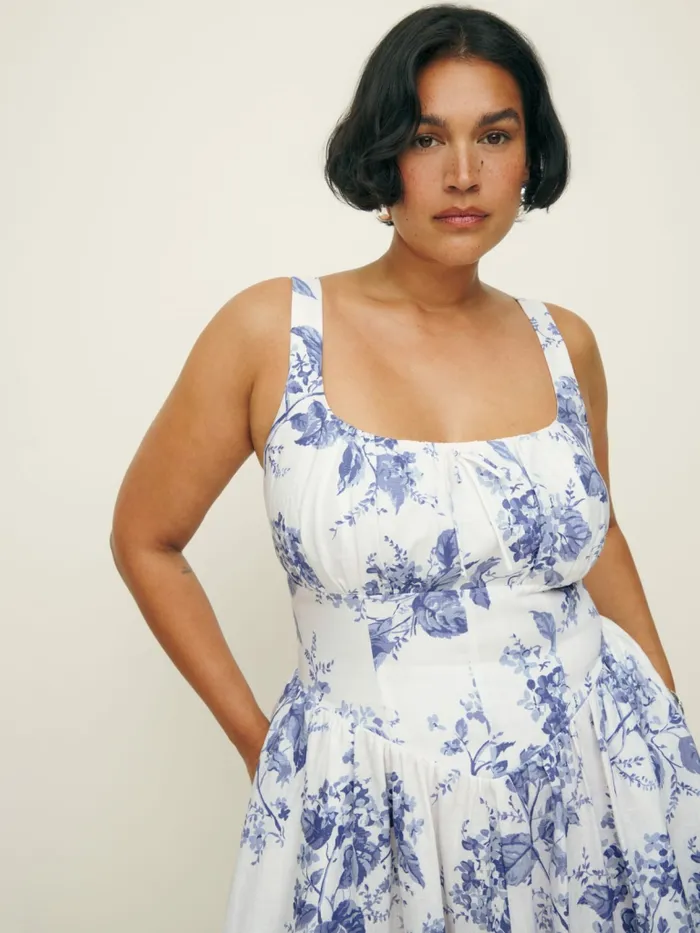 Reformation Dresses Balia Linen Dress Es Lupine 8211 Women Reformation Dresses Balia Linen Dress Es Lupine 8211 Women
