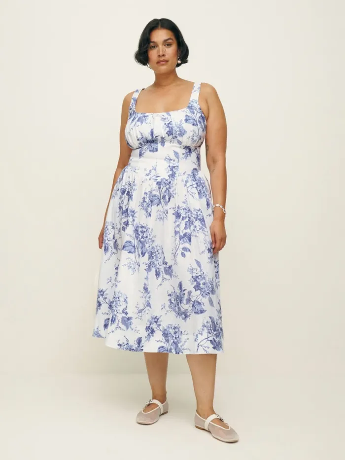 Reformation Dresses Balia Linen Dress Es Lupine 8211 Women Reformation Dresses Balia Linen Dress Es Lupine 8211 Women