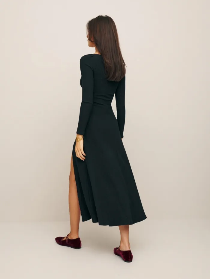 Reformation Dresses Banks Knit Dress Black 8211 Women