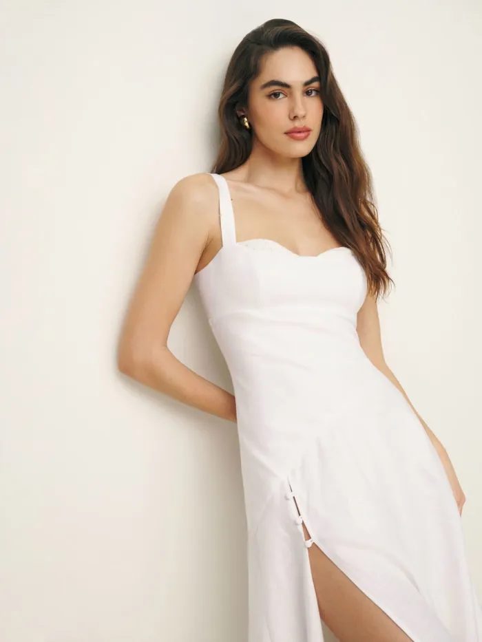 Reformation Dresses Bekki Linen Dress White 8211 Women Reformation Dresses Bekki Linen Dress White 8211 Women
