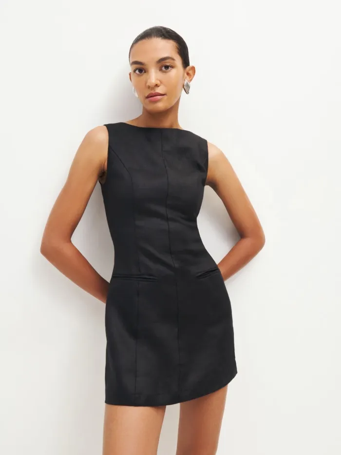 Reformation Dresses Citron Linen Dress Black 8211 Women