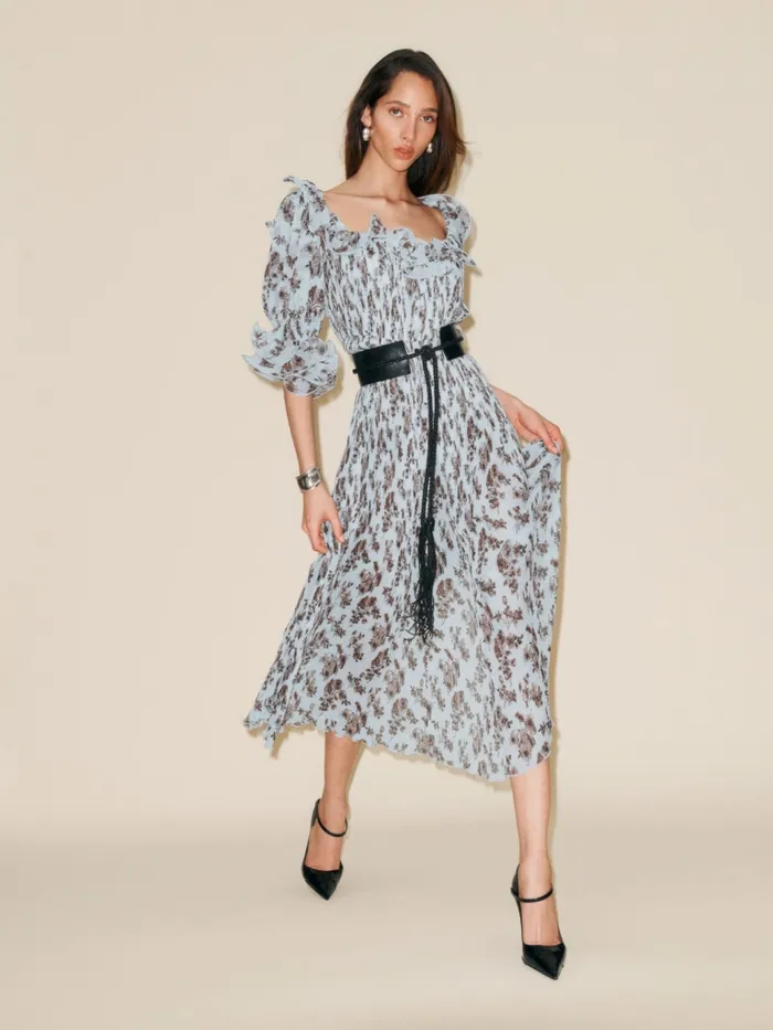 Reformation Dresses Fann Dress Powder Tossed Lily 8211 Women