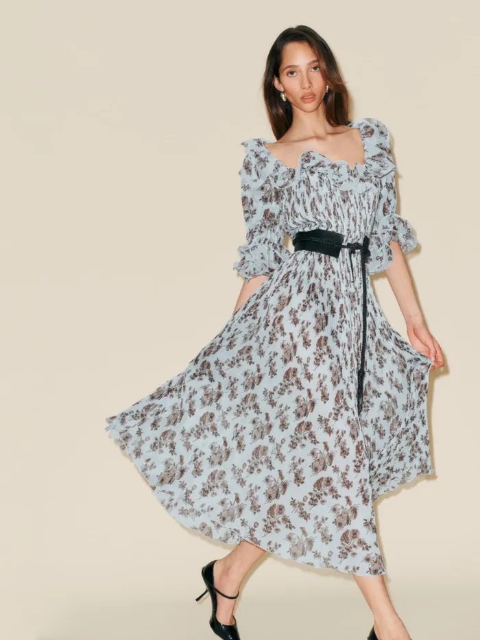 Reformation Dresses Fann Dress Powder Tossed Lily 8211 Women Reformation Dresses Fann Dress Powder Tossed Lily 8211 Women