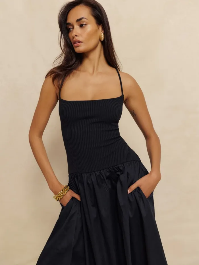 Reformation Dresses Ginny Cotton Sweater Dress Black 8211 Women Reformation Dresses Ginny Cotton Sweater Dress Black 8211 Women