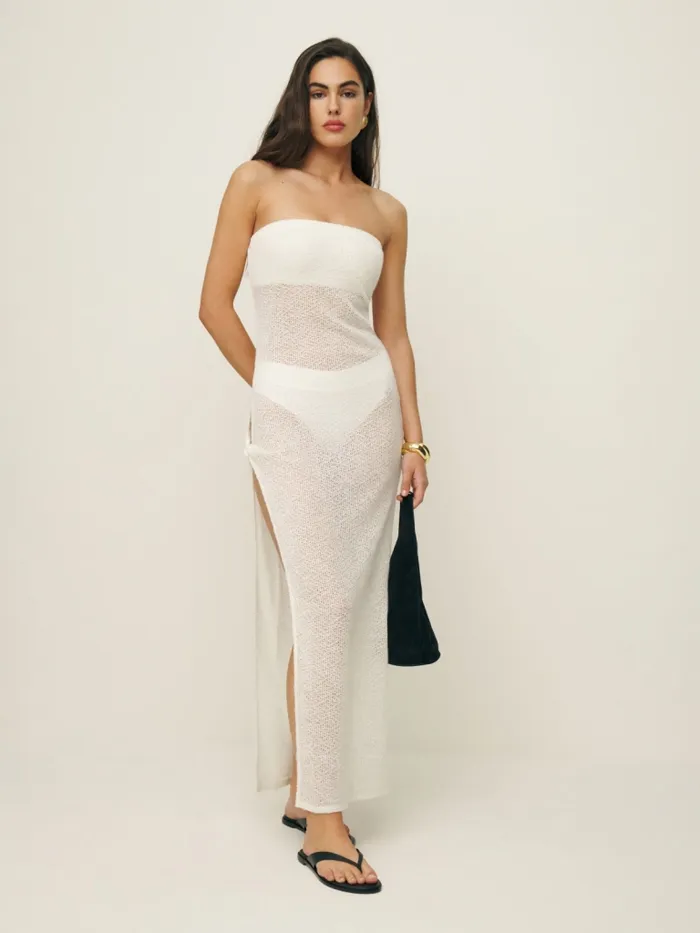 Reformation Dresses Jasmine Knit Dress White 8211 Women