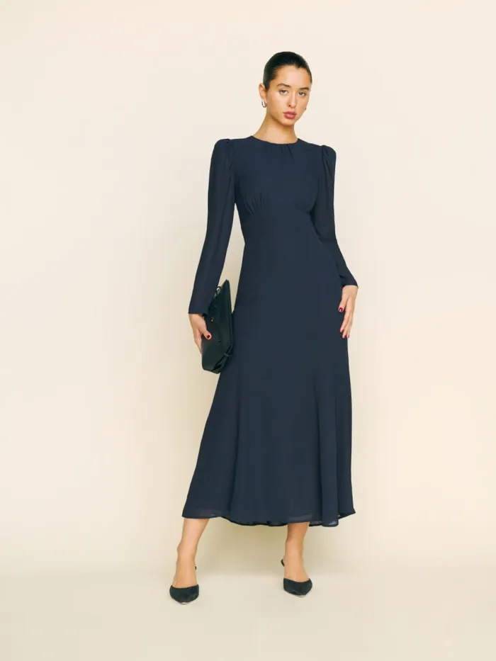 Reformation Dresses Lysander Dress Midnight 8211 Women