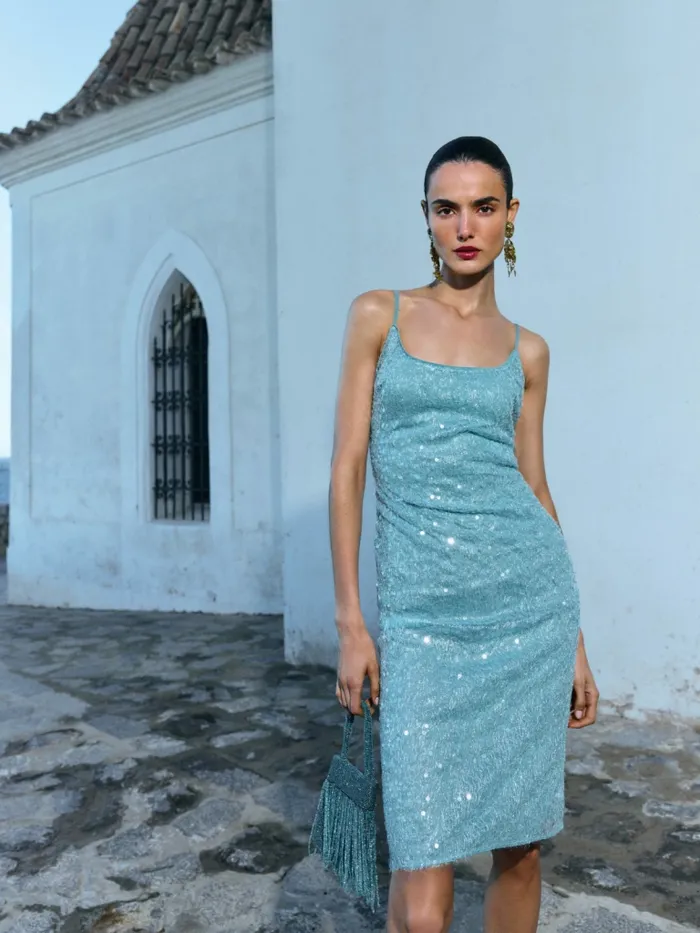 Reformation Dresses Mariska Dress Silver Turquoise 8211 Women