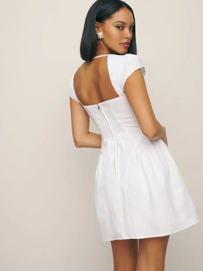 Reformation Dresses Oaklyn Linen Dress White 8211 Women Reformation Dresses Oaklyn Linen Dress White 8211 Women