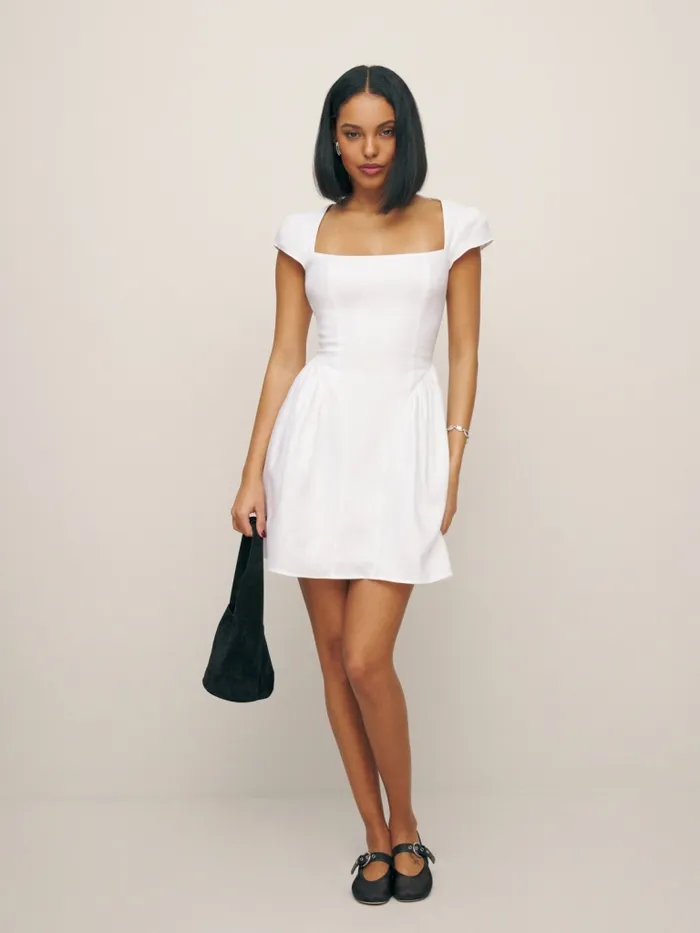 Reformation Dresses Oaklyn Linen Dress White 8211 Women Reformation Dresses Oaklyn Linen Dress White 8211 Women
