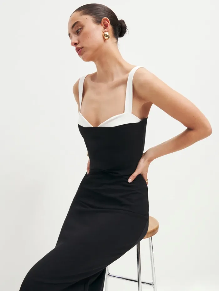 Reformation Dresses Petites Nelle Knit Dress Black 8211 Women Reformation Dresses Petites Nelle Knit Dress Black 8211 Women