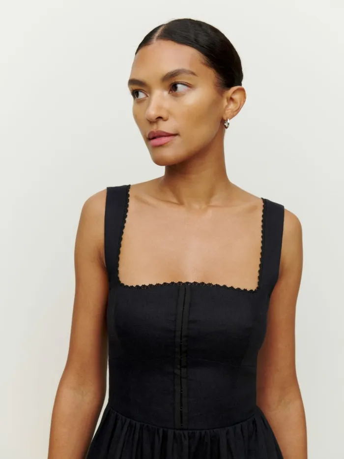 Reformation Dresses Petites Tagliatelle Linen Dress Black 8211 Women Reformation Dresses Petites Tagliatelle Linen Dress Black 8211 Women