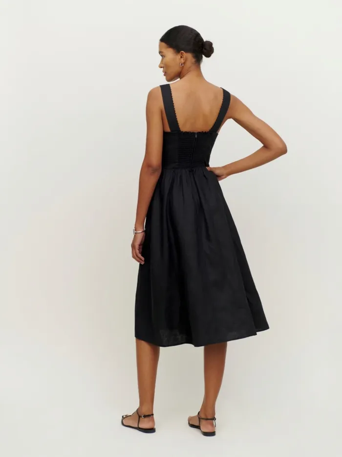 Reformation Dresses Petites Tagliatelle Linen Dress Black 8211 Women Reformation Dresses Petites Tagliatelle Linen Dress Black 8211 Women