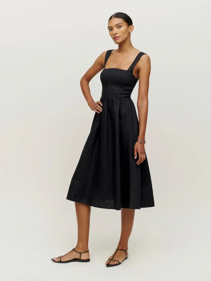 Reformation Dresses Petites Tagliatelle Linen Dress Black 8211 Women Reformation Dresses Petites Tagliatelle Linen Dress Black 8211 Women