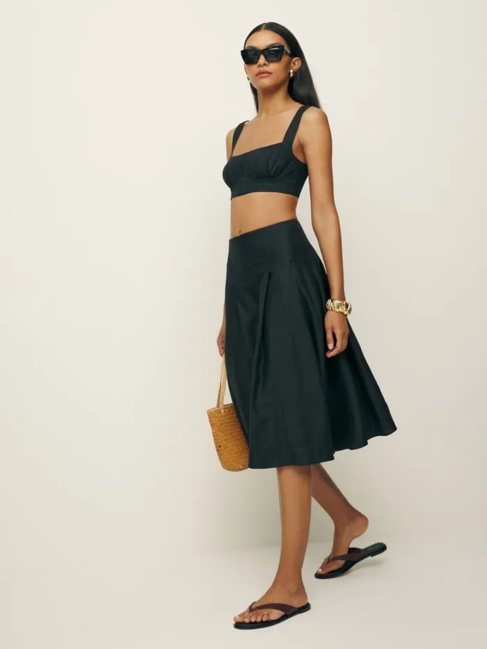 Reformation Dresses Santana Linen Two Piece Black 8211 Women Reformation Dresses Santana Linen Two Piece Black 8211 Women