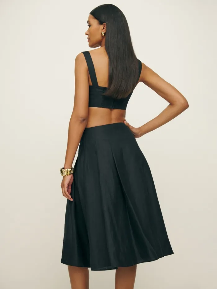 Reformation Dresses Santana Linen Two Piece Black 8211 Women Reformation Dresses Santana Linen Two Piece Black 8211 Women