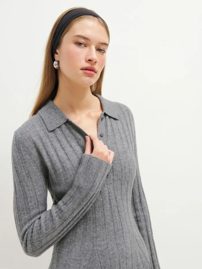Reformation Dresses Walsh Cashmere Collared Mini Dress Husky 8211 Women