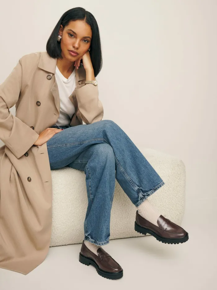 Reformation Flats Agathea Chunky Loafer Espresso Leather 8211 Women