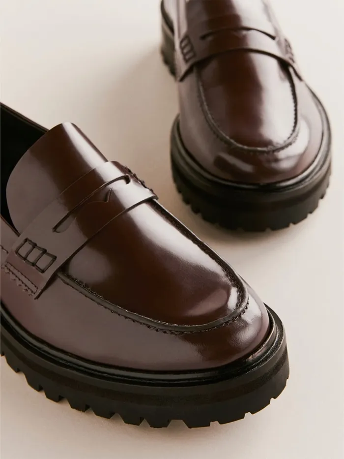 Reformation Flats Agathea Chunky Loafer Espresso Leather 8211 Women Reformation Flats Agathea Chunky Loafer Espresso Leather 8211 Women