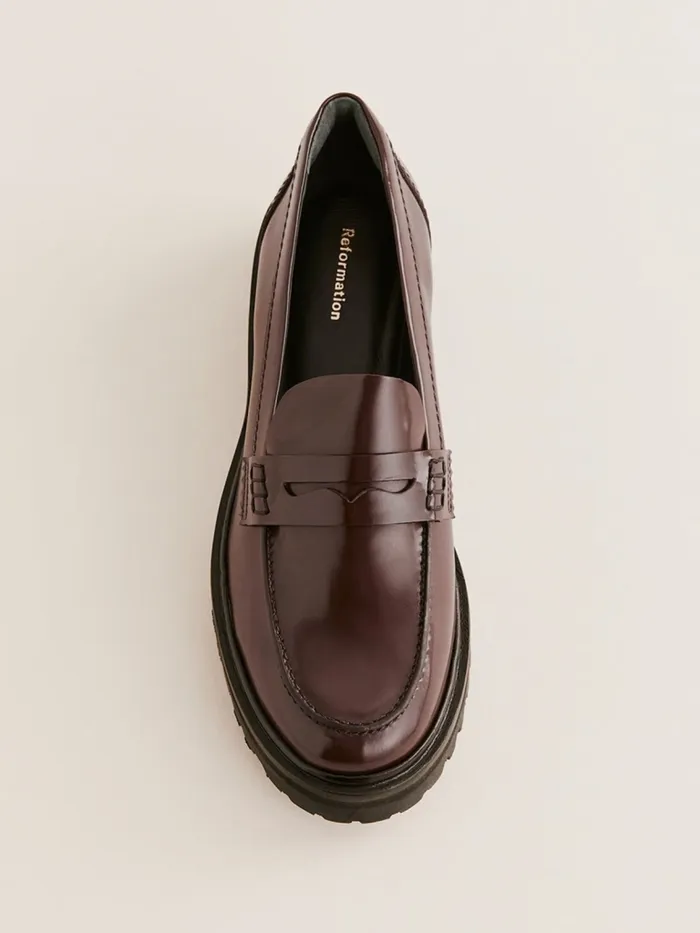 Reformation Flats Agathea Chunky Loafer Espresso Leather 8211 Women Reformation Flats Agathea Chunky Loafer Espresso Leather 8211 Women
