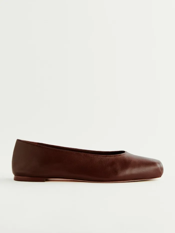 Reformation Flats Mikayla Ballet Flat Chestnut Leather 8211 Women Reformation Flats Mikayla Ballet Flat Chestnut Leather 8211 Women