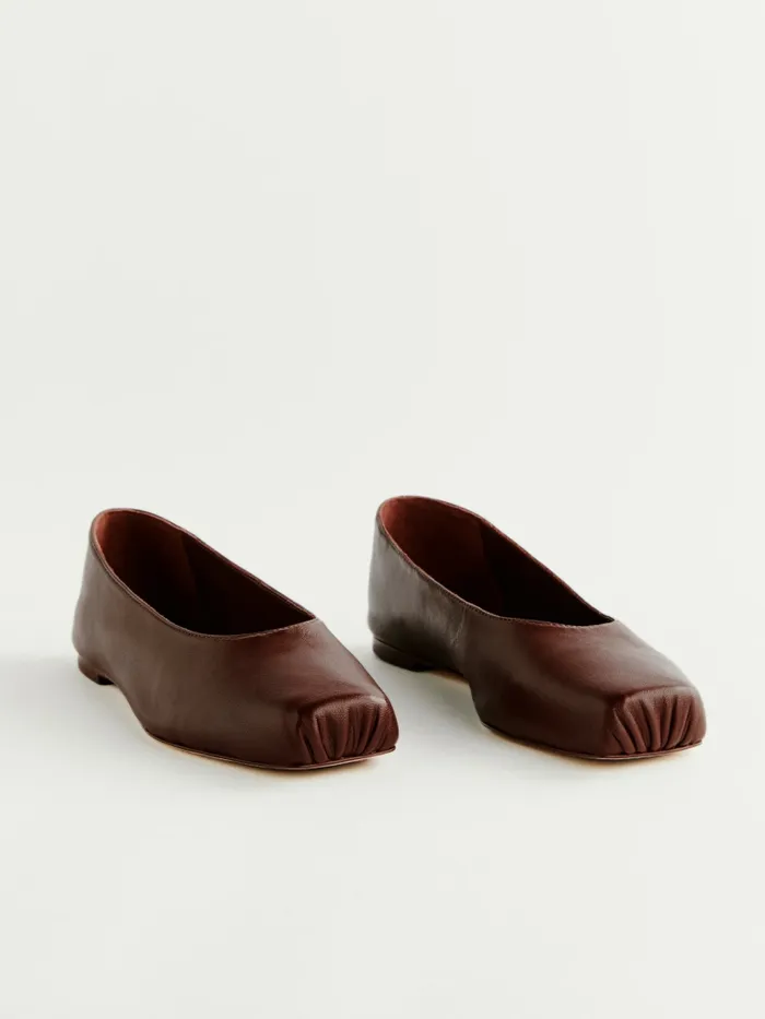 Reformation Flats Mikayla Ballet Flat Chestnut Leather 8211 Women Reformation Flats Mikayla Ballet Flat Chestnut Leather 8211 Women