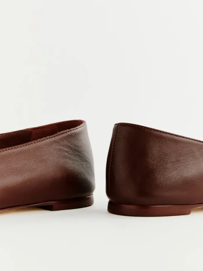 Reformation Flats Mikayla Ballet Flat Chestnut Leather 8211 Women Reformation Flats Mikayla Ballet Flat Chestnut Leather 8211 Women