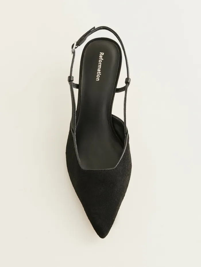Reformation Heels Wilder Slingback Heel Black Suede 8211 Women Reformation Heels Wilder Slingback Heel Black Suede 8211 Women