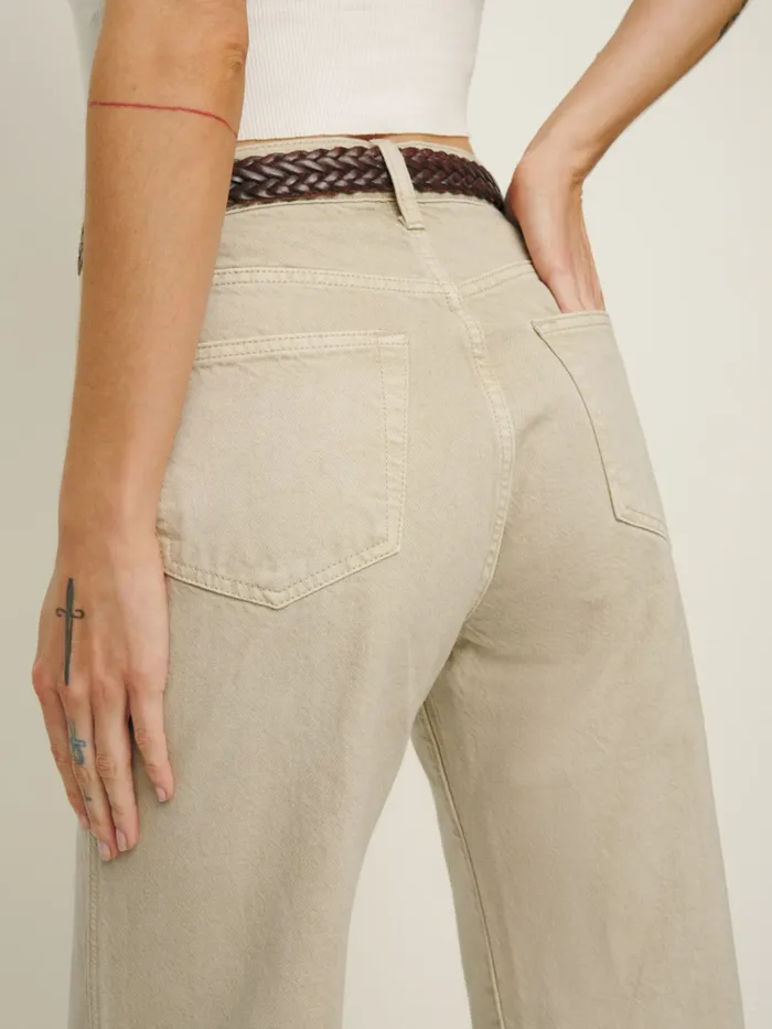 Reformation Jeans Val 90s Mid Rise Straight Jeans Vintage Oatmeal 8211 Women