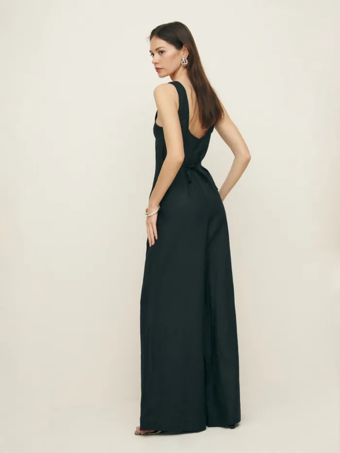 Reformation Jumpsuits Nell Linen Jumpsuit Black 8211 Women Reformation Jumpsuits Nell Linen Jumpsuit Black 8211 Women