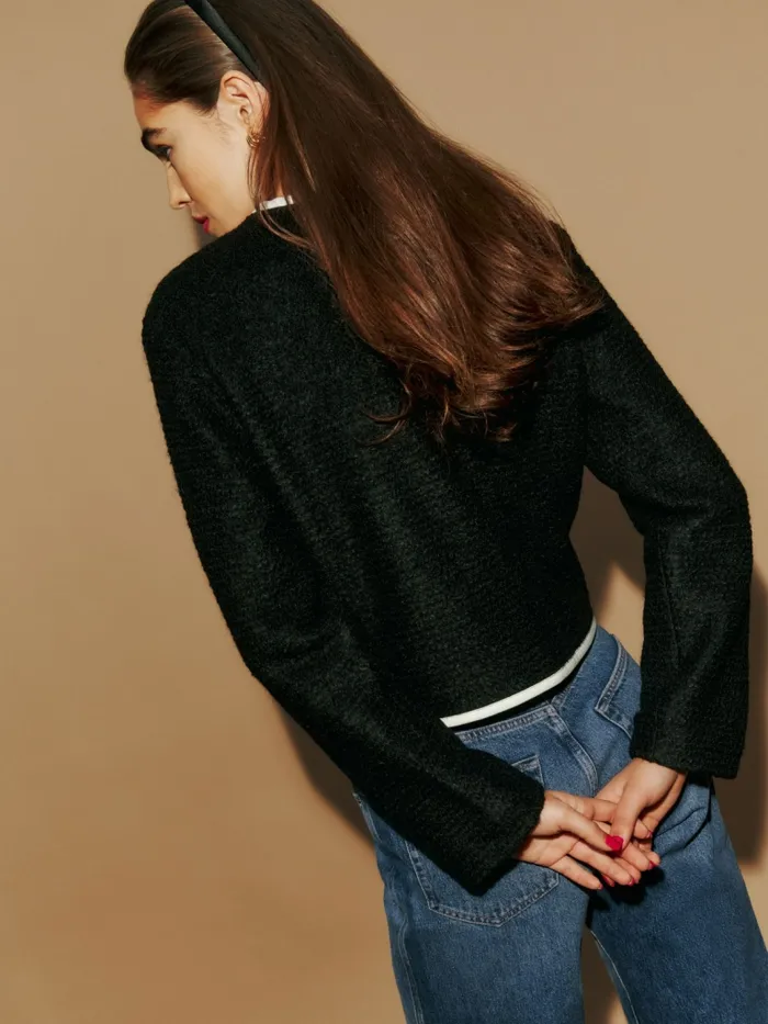 Reformation Outerwear Dale Cropped Jacket Black 8211 Women