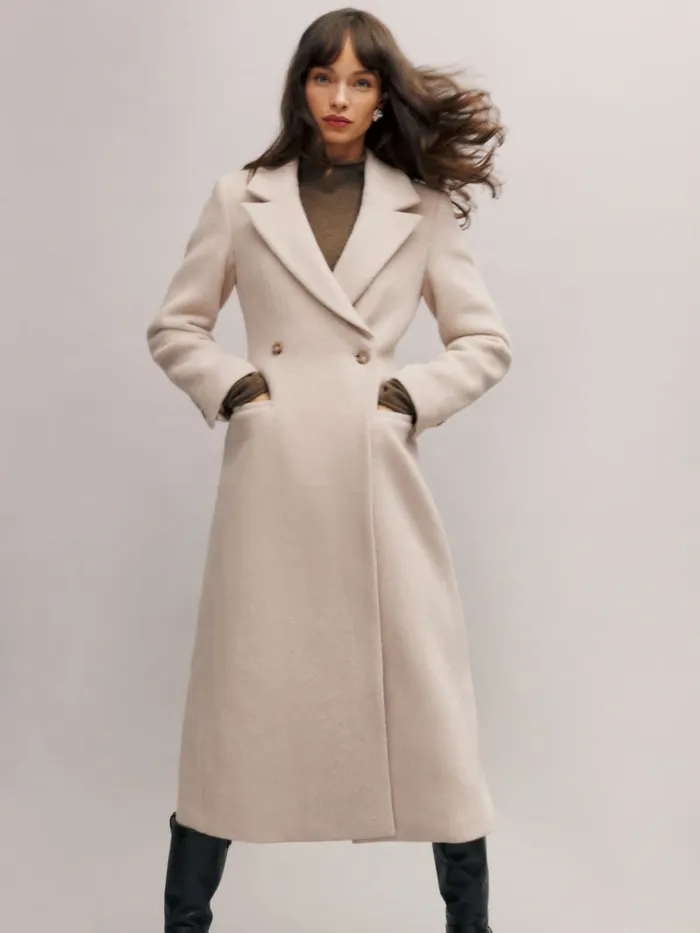 Reformation Outerwear Oscar Nipped Waist Coat Cream 8211 Women
