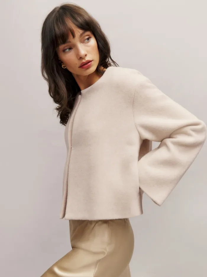 Reformation Outerwear Porter Cropped Jacket Cream 8211 Women Reformation Outerwear Porter Cropped Jacket Cream 8211 Women