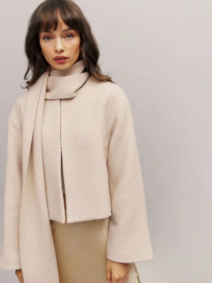 Reformation Outerwear Porter Cropped Jacket Cream 8211 Women Reformation Outerwear Porter Cropped Jacket Cream 8211 Women