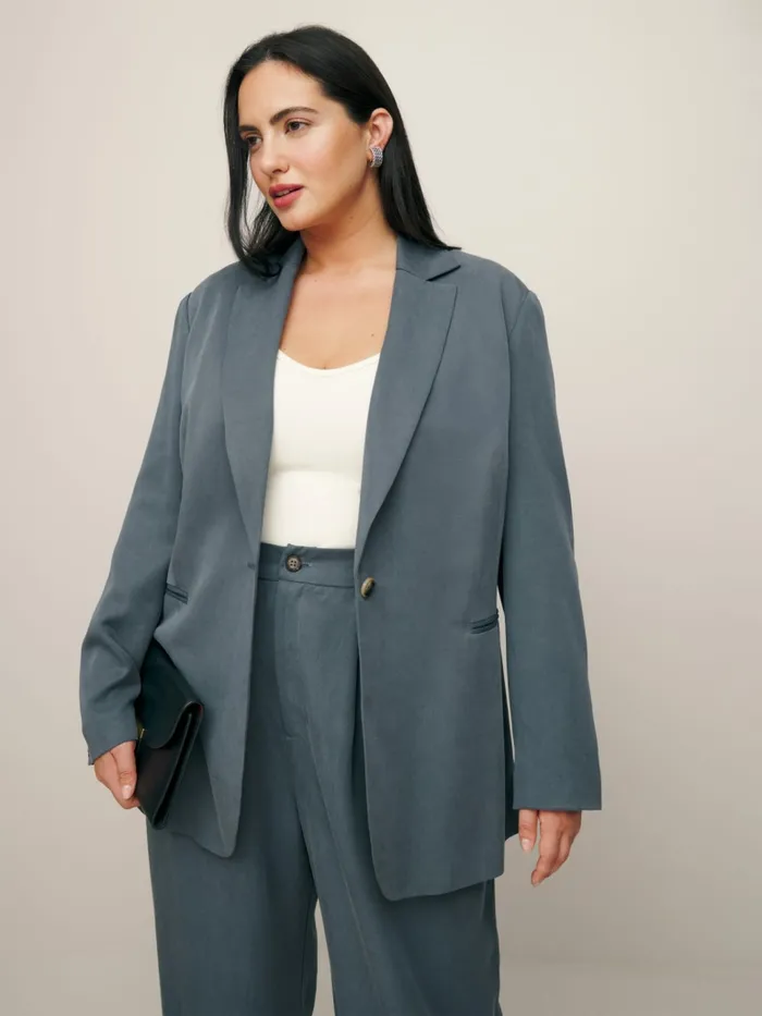 Reformation Outerwear The Classic Relaxed Blazer Es Slate 8211 Women