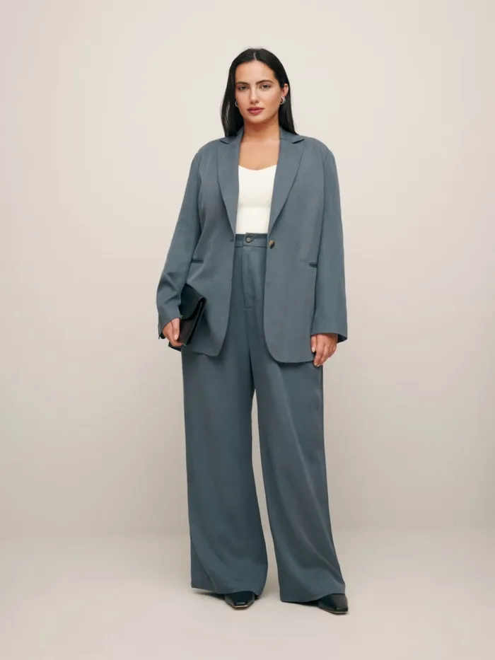 Reformation Outerwear The Classic Relaxed Blazer Es Slate 8211 Women