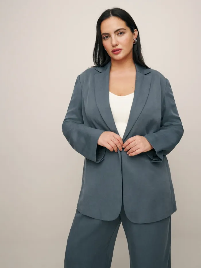 Reformation Outerwear The Classic Relaxed Blazer Es Slate 8211 Women