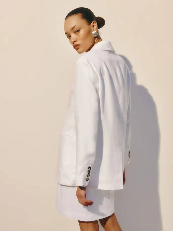 Reformation Outerwear The Classic Relaxed Linen Blazer White 8211 Women Reformation Outerwear The Classic Relaxed Linen Blazer White 8211 Women