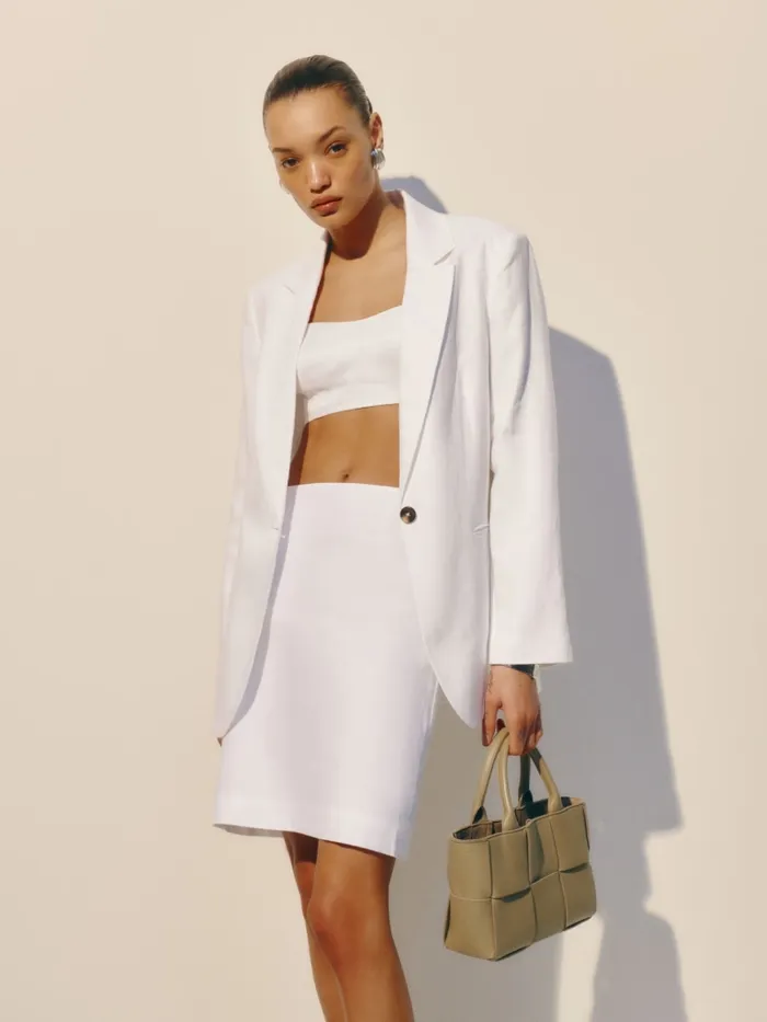 Reformation Outerwear The Classic Relaxed Linen Blazer White 8211 Women Reformation Outerwear The Classic Relaxed Linen Blazer White 8211 Women