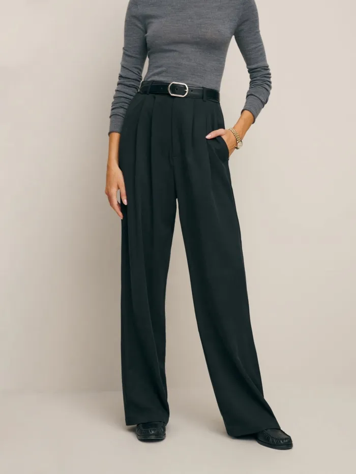Reformation Pants Petites Mason Pant Black 8211 Women